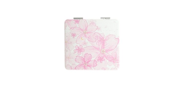 1 Pc Square Shape Handheld Mirror for Travel Pink