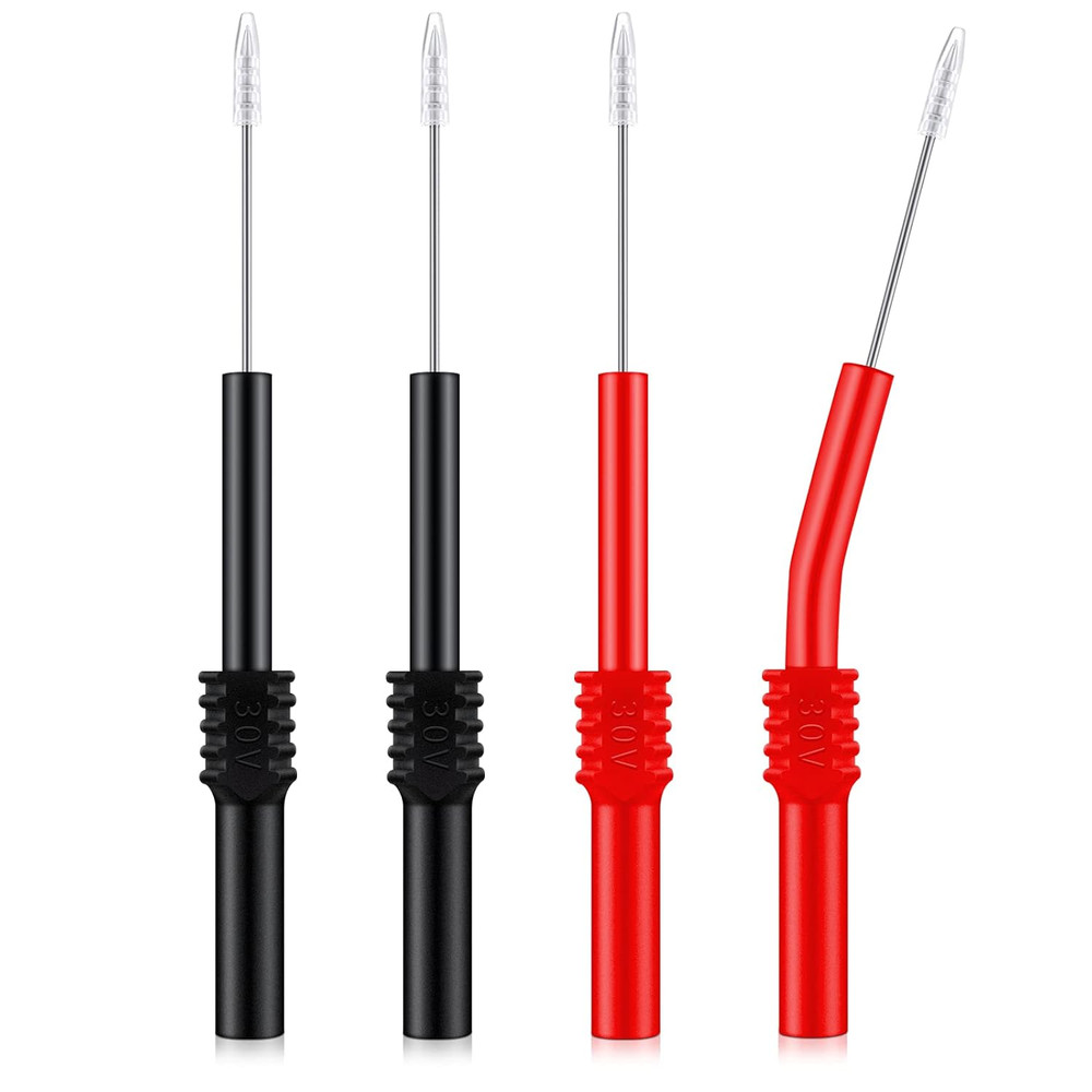 4 Pcs Back Probe Kit Flexible Back Probe Stainless Steel Insulation Wire Piercin