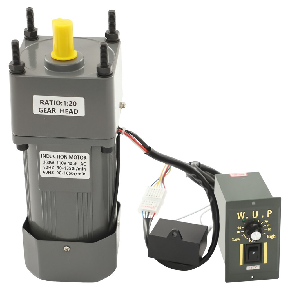 200W AC Gear Motor With Speed Controller Electric Variable Single-Phase 20K 110V