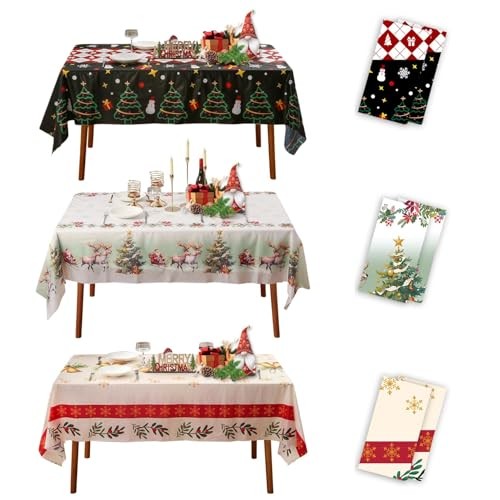 6 Pack Christmas Tablecloth 86" x 68" (Rectangular) Multi Pattern One