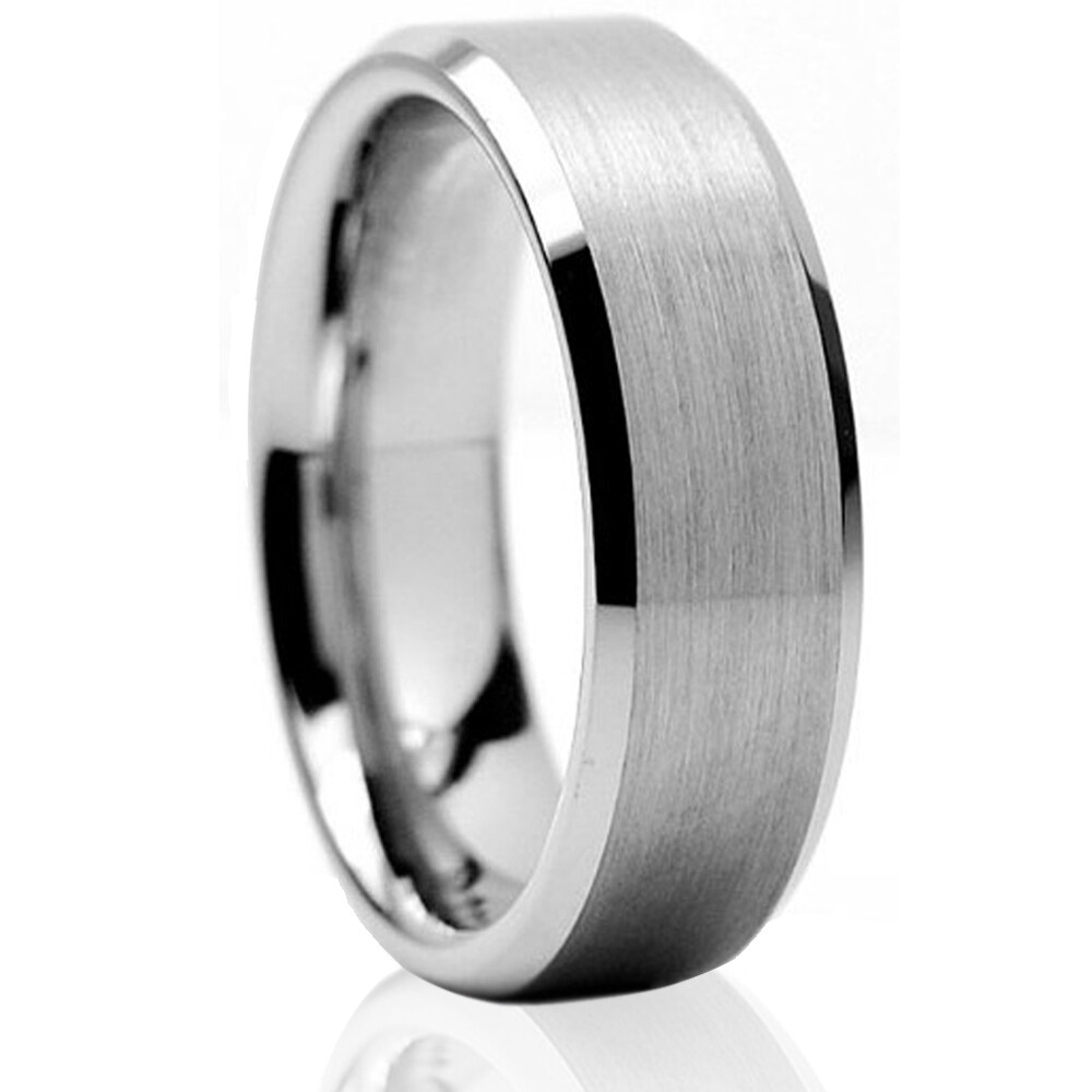 🔥 Tungsten Carbide Wedding Band Ring Brushed Silver Mens Jewelry Size 6-15