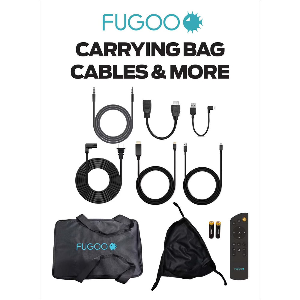 Fugoo Outdoor Projector & Soundbar Bundle with Tripod & 120" Foldable Screen