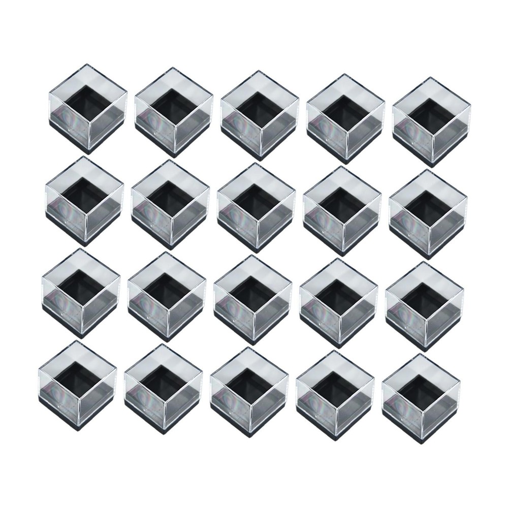 20 Pieces Mineral Display Boxes Showcase Multifunctional Square Dustproof