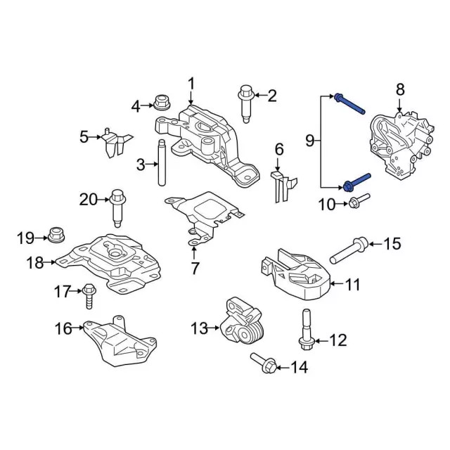 Genuine Ford Engine Torque Strut Mount Bolt W500044-S442