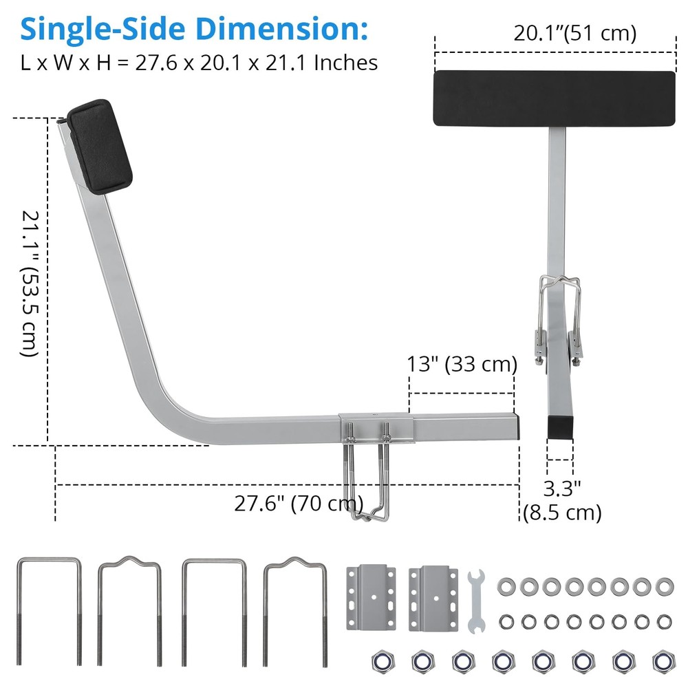 20"Carpeted Guide On Tilting Side Bunks - Boat Trailer Guide W/Frames & Hardware