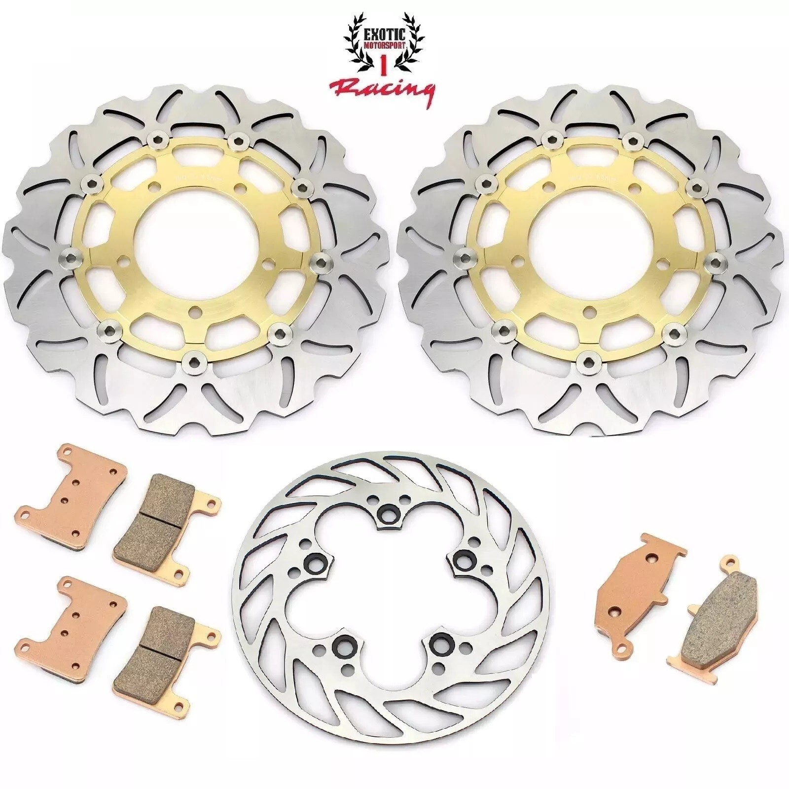 Front Rear Brake Disc Rotors & Pads Suzuki GSXR600 GSXR750 2006 2007