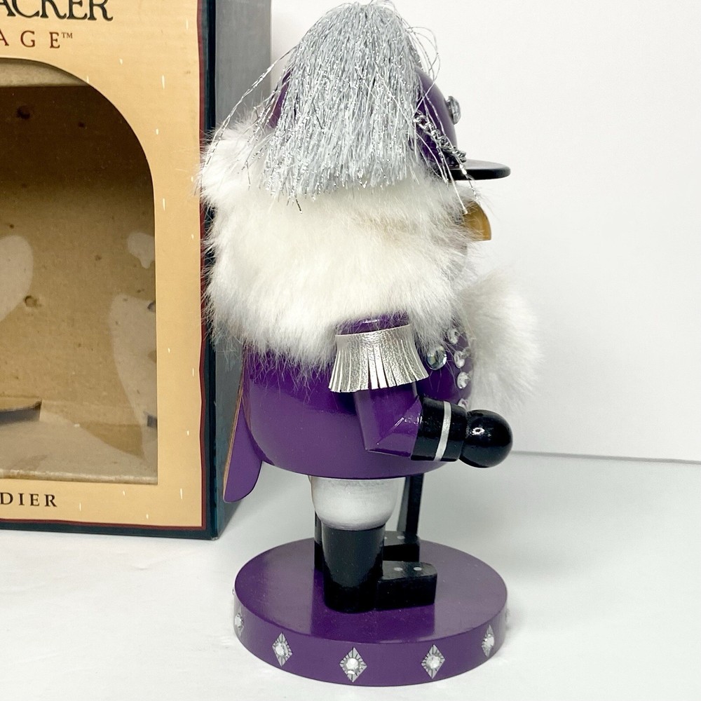 Nutcracker Village 10th Anniversary Purple Soldier Nutcracker