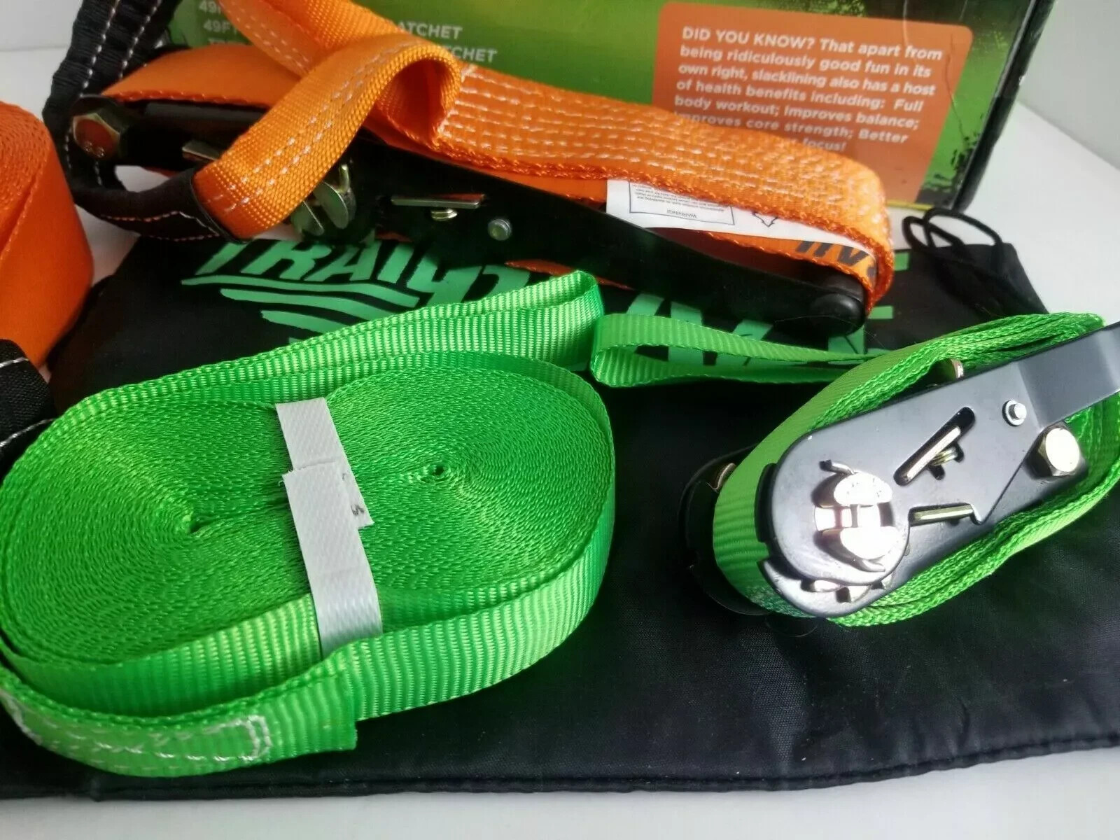 Trail Blaze Slackline Kit, 49FT, full body workout, sharpens focus, good fun!