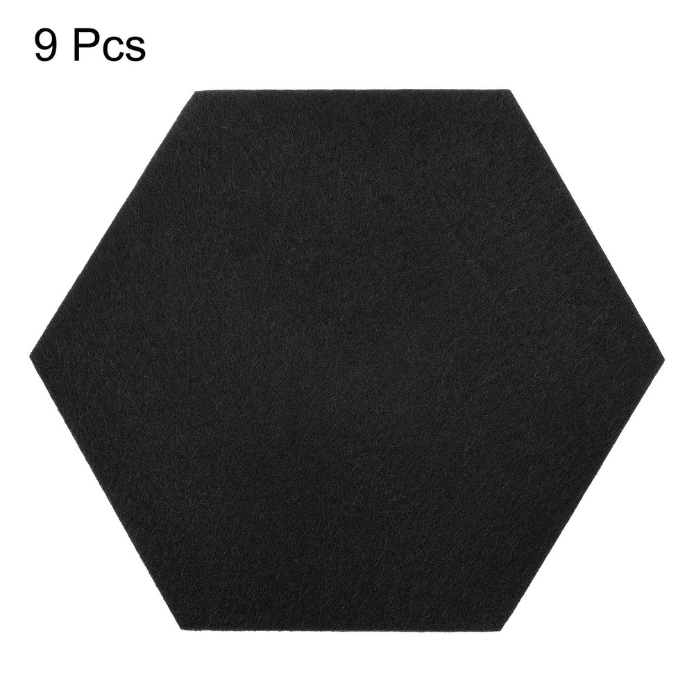 Felt coasters 9pcs hexagonal pads coasters, black