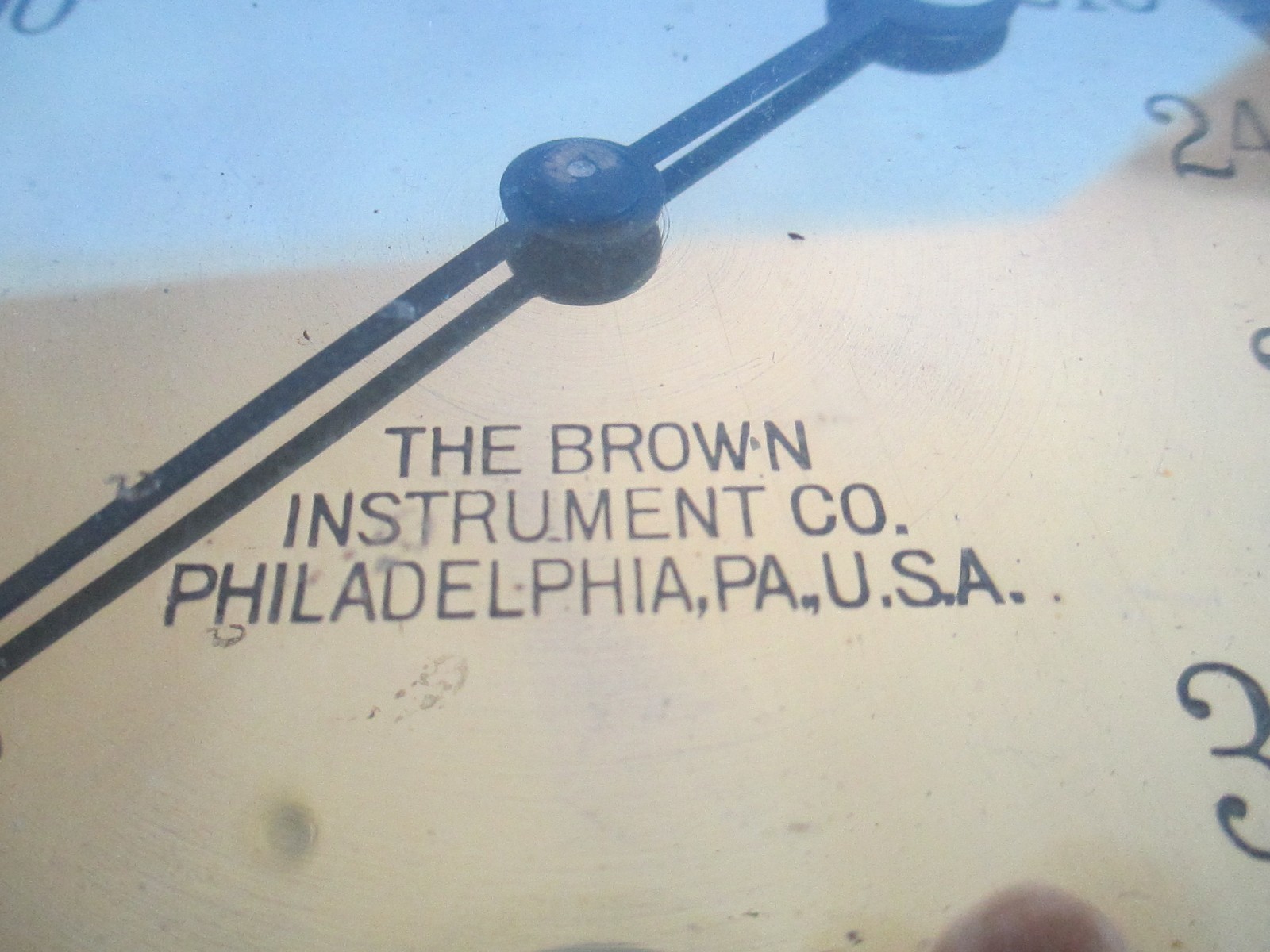 Vintage Brown Instrument Co. Gauge Steam Brass Ship Steam Train Philadelphia PA