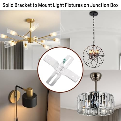 Light Fixture Mounting Brackets, 180° Adjustable Universal Light Crossbar Set,