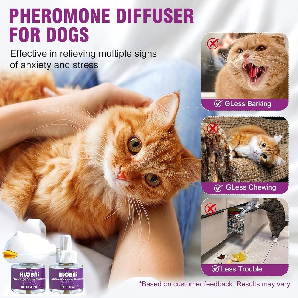 Cat Calming Diffuser – Dual Diffuser Kit with 2 x 30-Day Refills, Cat Pherom...