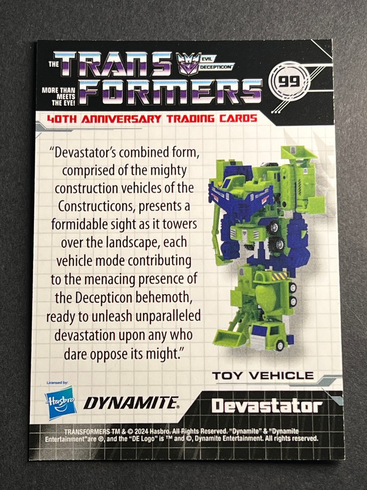 Trading Card: Dynamite Transformers 40th Anniversary: Card #99 Devastator