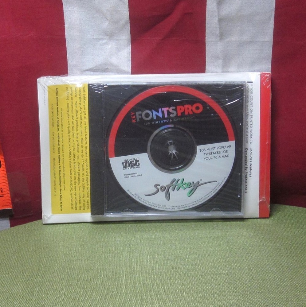 KEY FONTS PRO 1.0 software CD-Rom postscript library NWT typeface 1999 classic