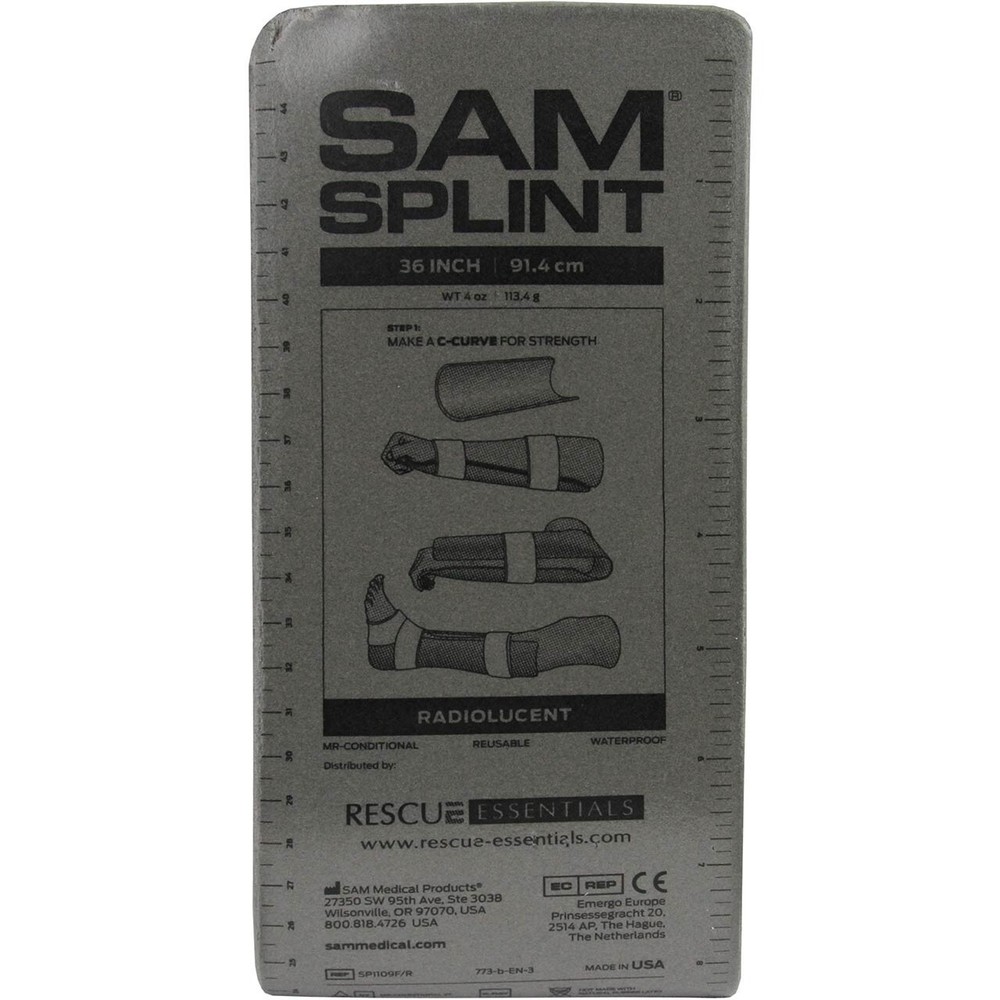 SAM Splint Combo Pack (2 Gray 36" Flat SAM Splints & 2 Black Cohesive Wrap)