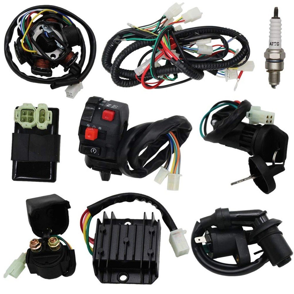 Complete Wiring Harness kit Electrics Wire Loom Assembly with Full Copper Wir...