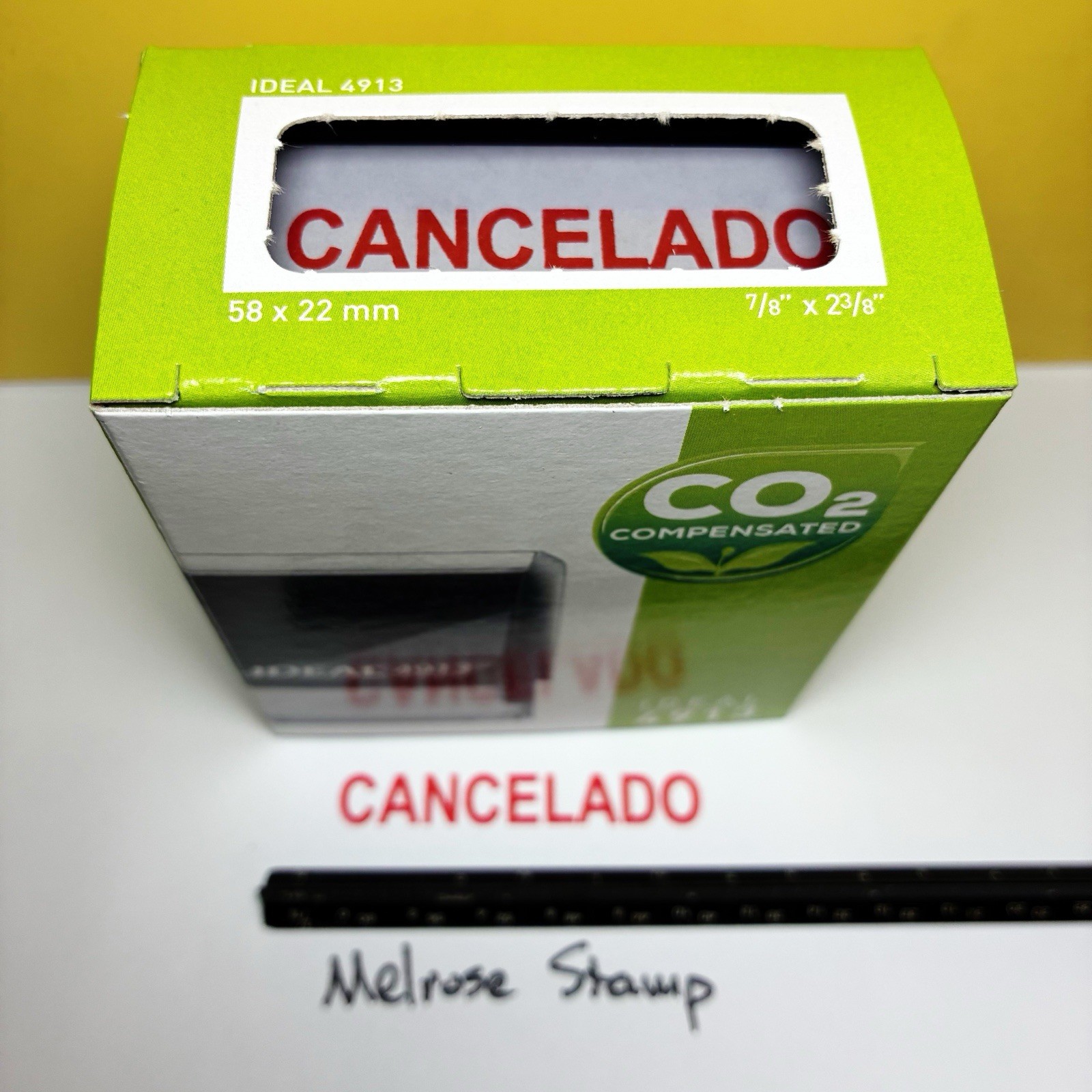 Cancelado Rubber Stamp Red Ink Self Inking Ideal 4913