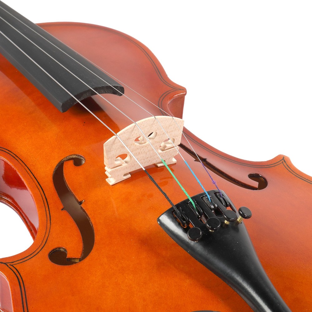 Glarry 1/8 Acoustic Solid Wood Violin Case Bow Rosin String Shoulder Rest