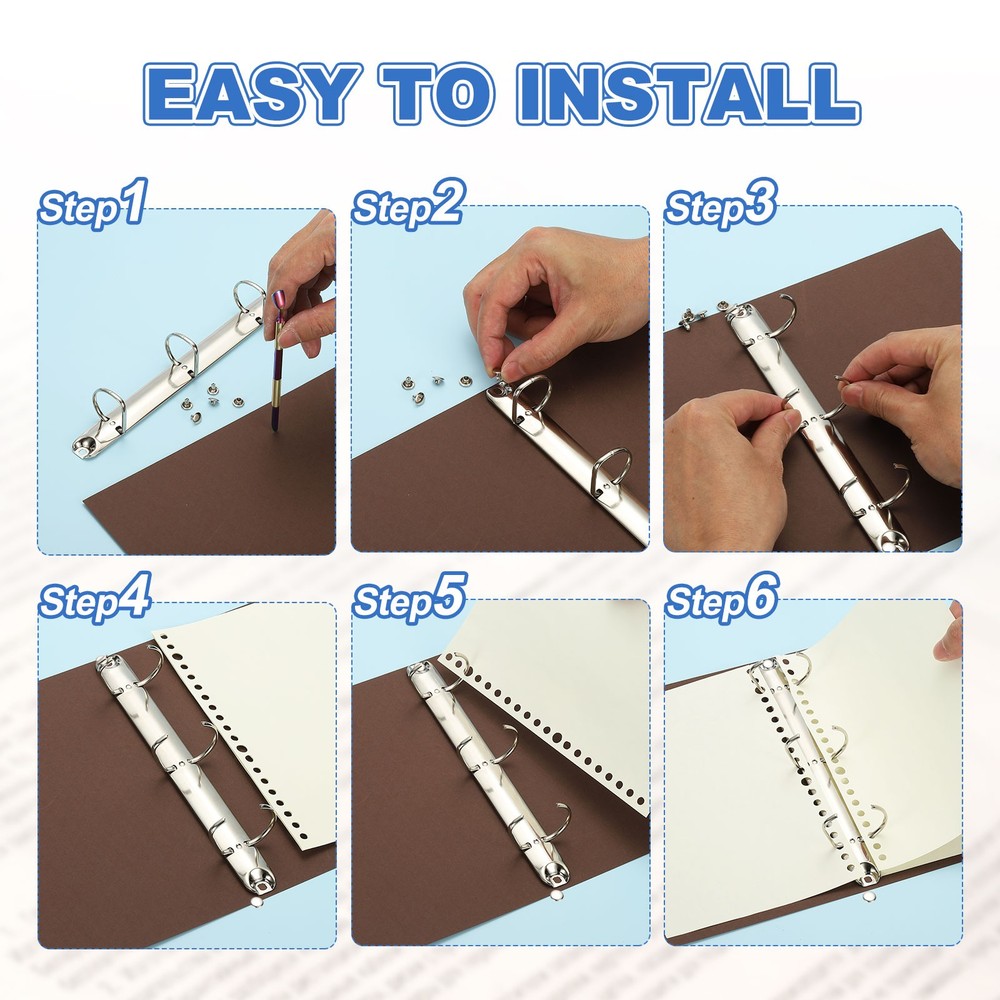 3 Set 1" B7 2 Hole D Ring Binder Mechanisms, 50mm Silver Tone