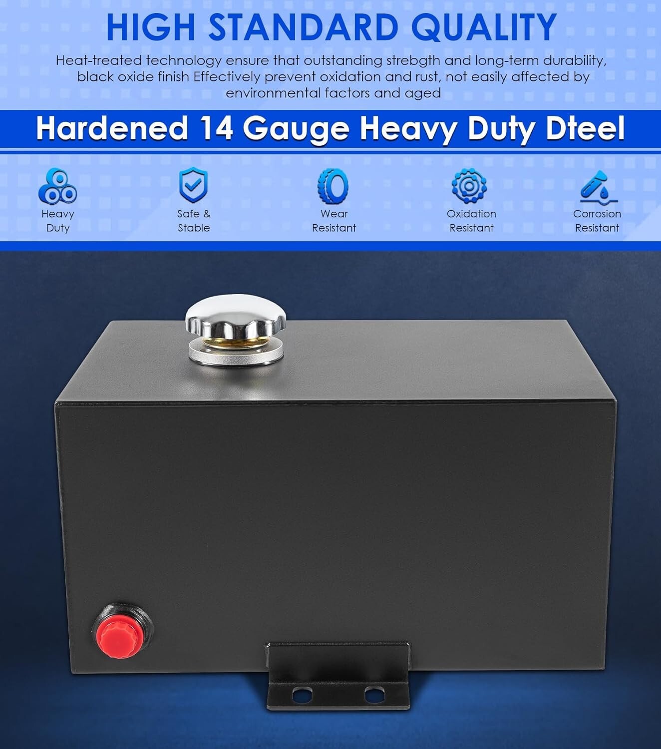 5 Gallon Hydraulic Fluid Reservoir Tank, Inlet 1-1/2" & Outlet 3/4" FNPT Port