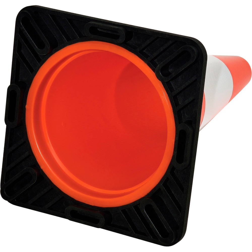 18" Reflective Traffic Cone Black Base 3 lbs