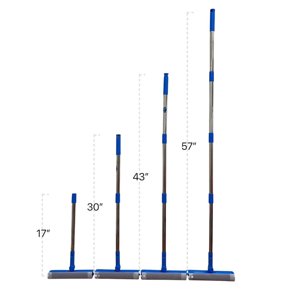 Extenable Long Pole 2 in 1 Window/Glass cleaning squeezee