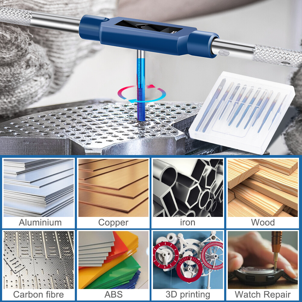 11pcs Micro Taps Bits Mini Machine Screw Drill Tap Set Metric Thread Screws Tap