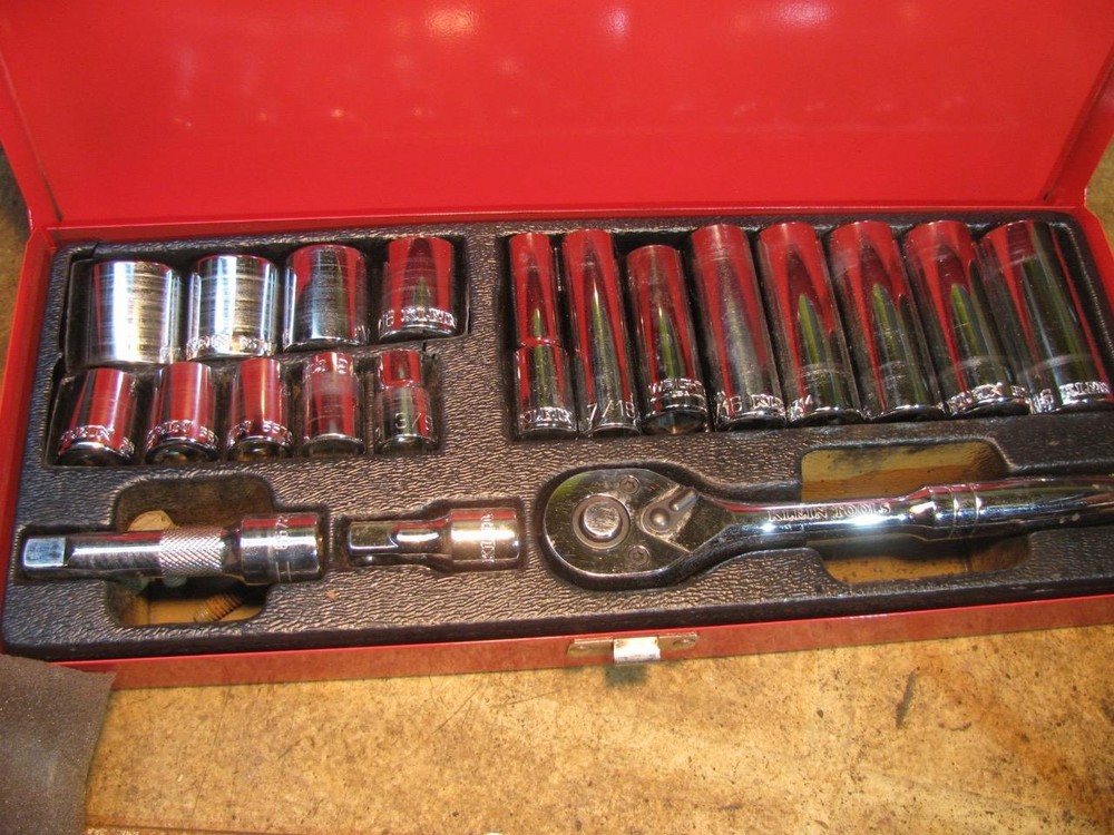 Kline 3/8" Drive Socket Set Deep Shallow Metal Case