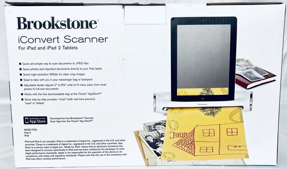 Brookstone iConvert Scanner for Apple iPad and iPad 2 Tablets Open Box