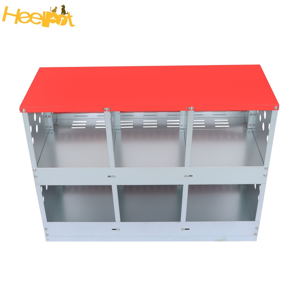 Red 6 Compartments High Quality Materials Chickens Egg Laying Box Nesting Box