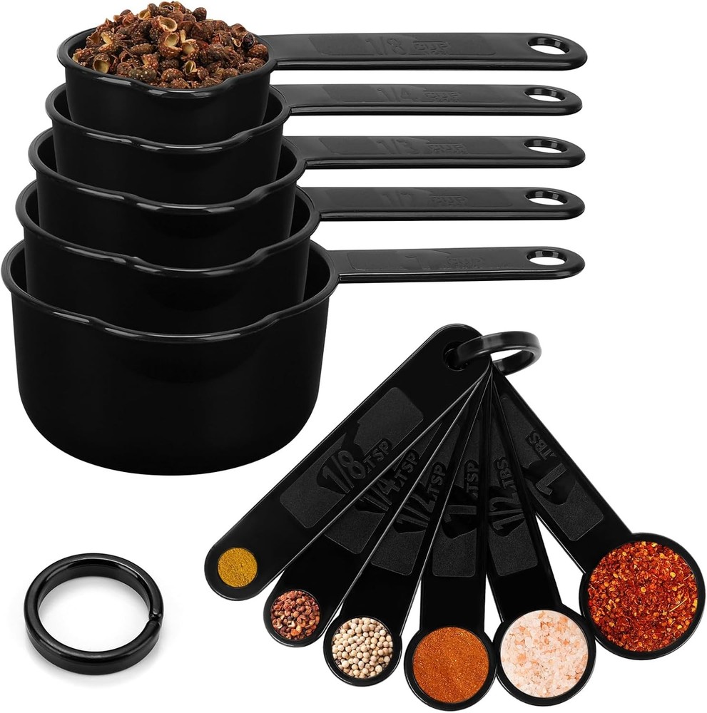 Accmor Measuring Cups & Spoons Set, Plastic Cooking Baking Tools Measuring Spoon