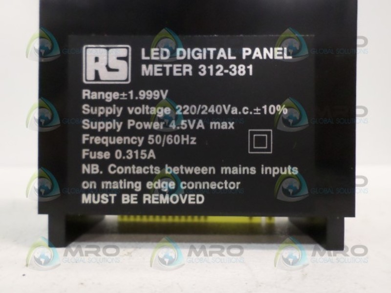 RS COMPONENTS 312-381 LED CONTROL PANEL METER NSNP