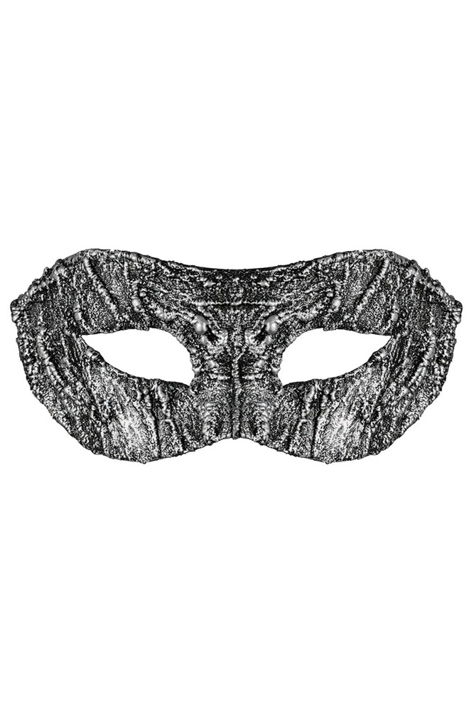 Textured Masquerade Half Mask (Silver)