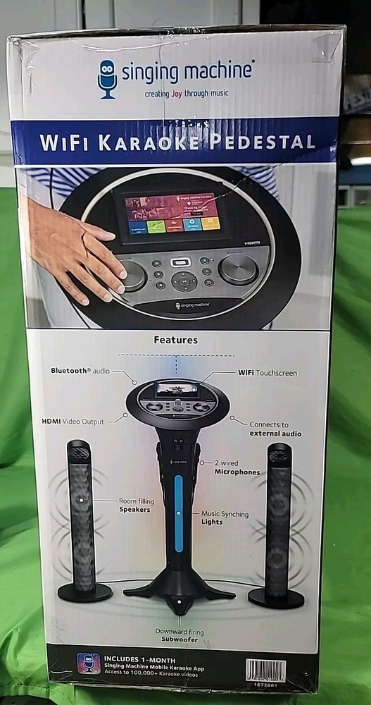 Premium Wi-Fi Karaoke System 7'' Touchscreen Singing Machine - Two Mics Complete