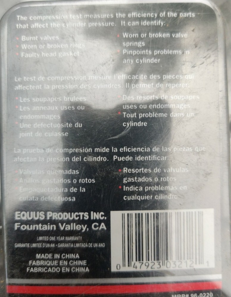 EQUUS 3212 COMPRESSION TESTER WITH HOSE
