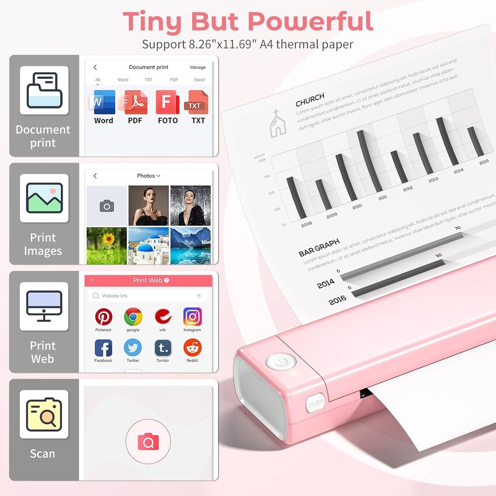 Phomemo M08F Wireless Tattoo Stencil Printer Transfer Copier or Thermal Paper