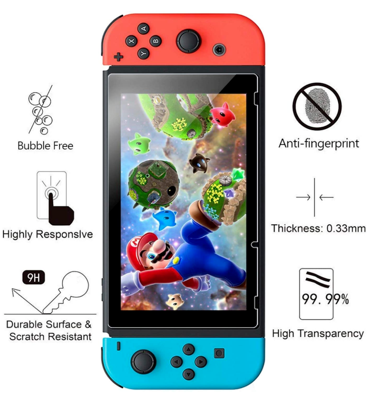 (2 Pack) Nintendo Switch Premium Tempered Ultra Clear Glass Screen Protector