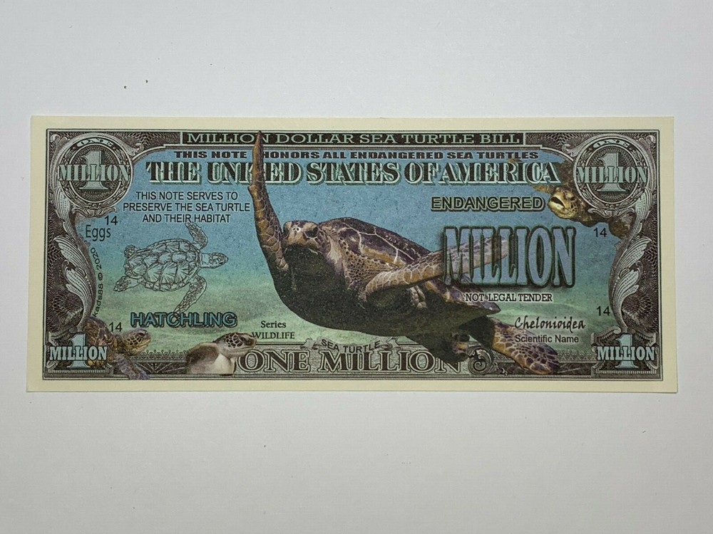 2020 Sea Turtle Hatchling Million Dollar Novelty Note
