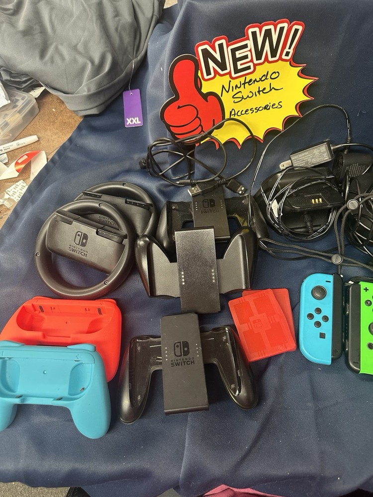 Nintendo Switch Accessories Bundle Case Joycons And Game Holders