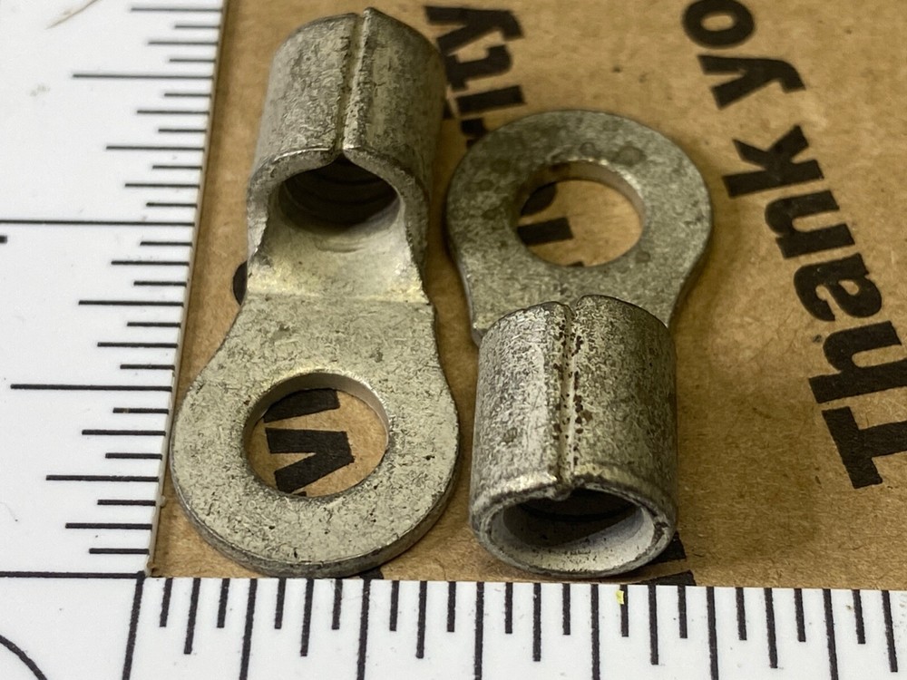25 Ring Crimp Terminals (Size: 5/16"wire X 5/16" stud) HD Tinned Solid Copper