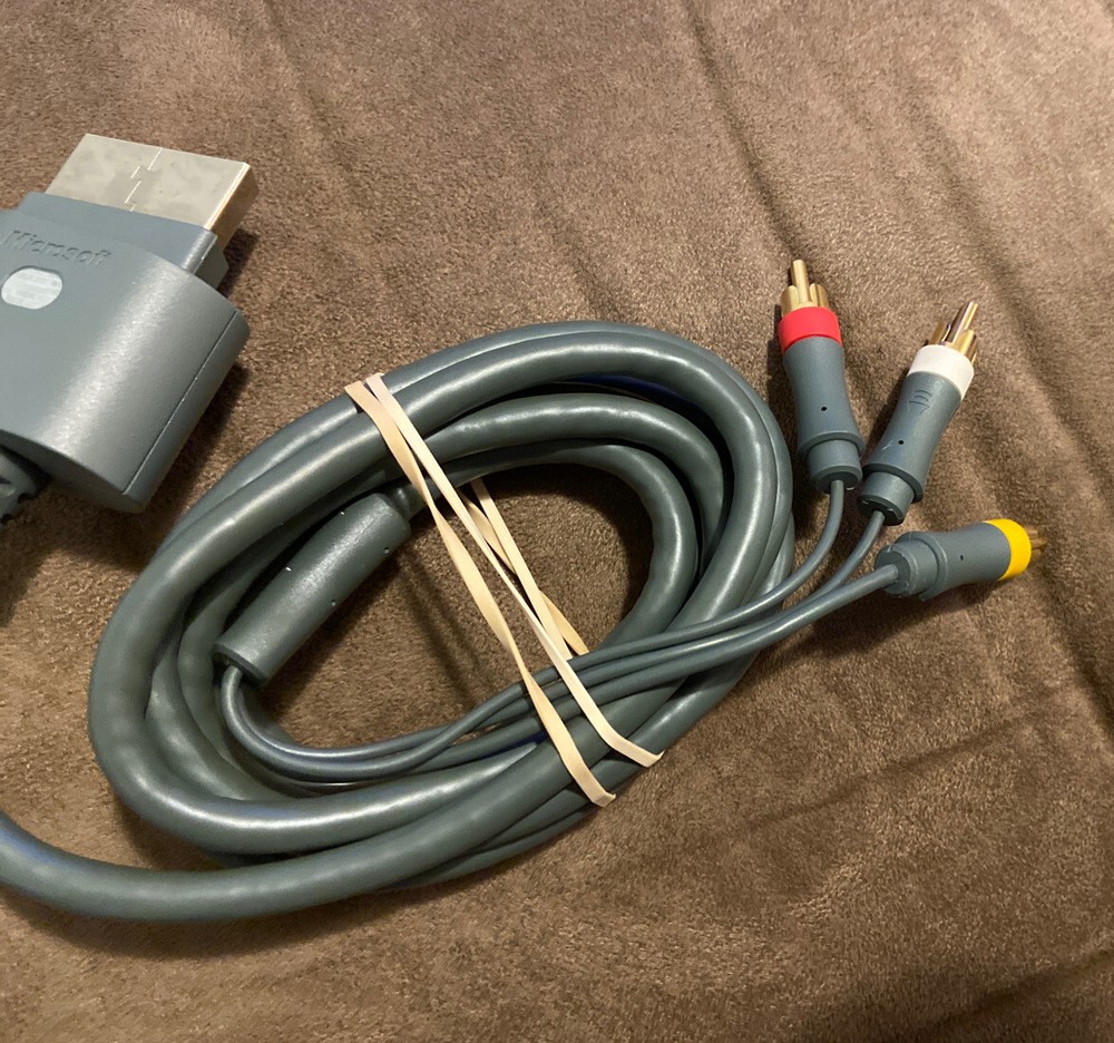 Official Microsoft Xbox 360 Audio Video AV Cable! ~ Works Great! ~ Authentic!