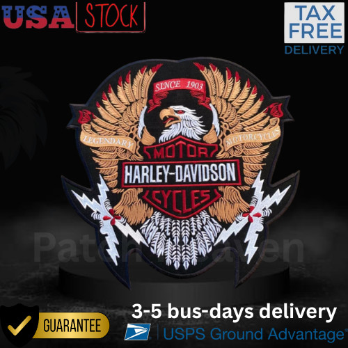 Harley Davidson Large Eagle Patch Jacket/Vest Back Embroidered Patch Iron/Sew On