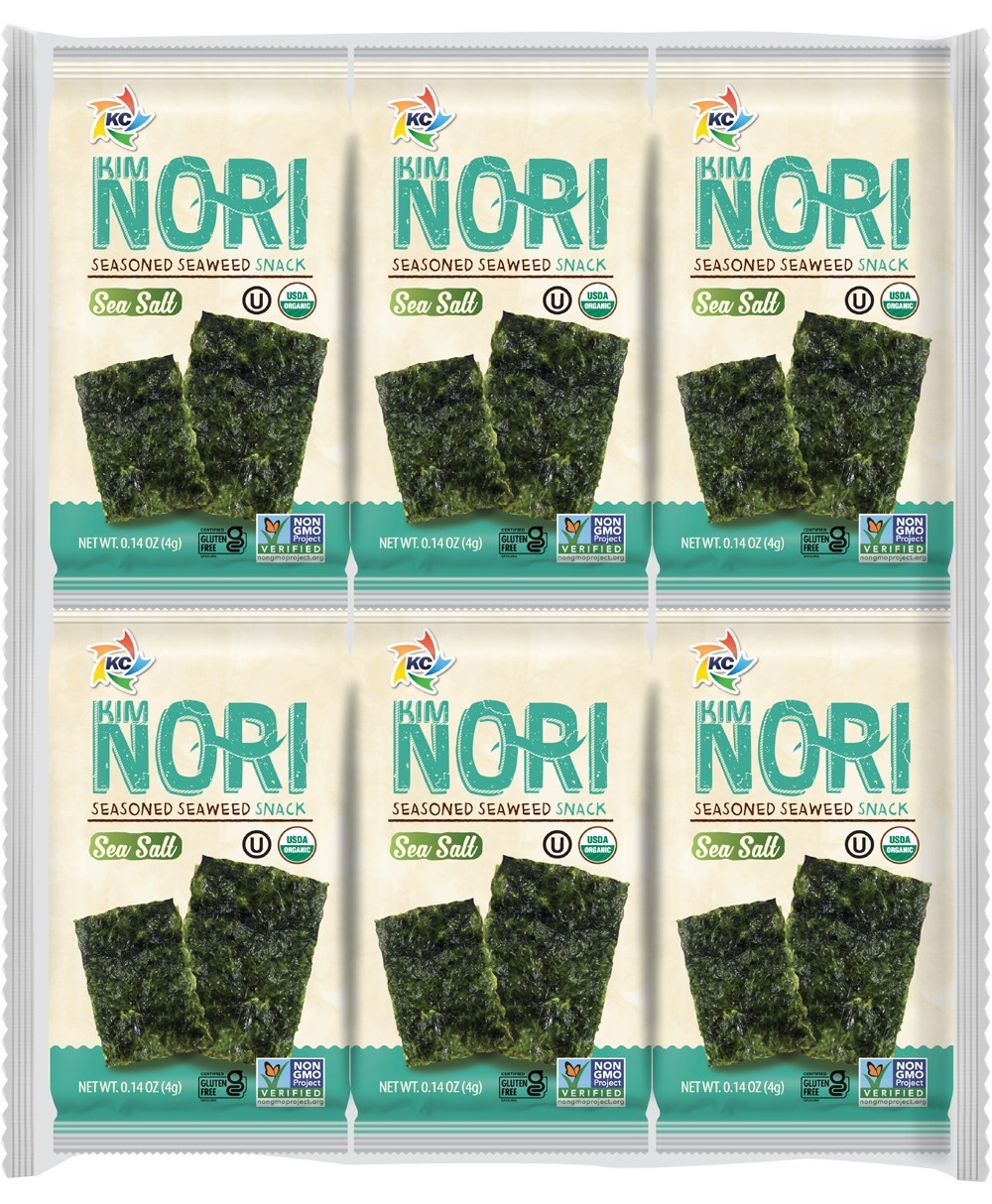 Organic Seasoned Roasted Seaweed Snacks 12 PK Sea Salt.  Kim Nori