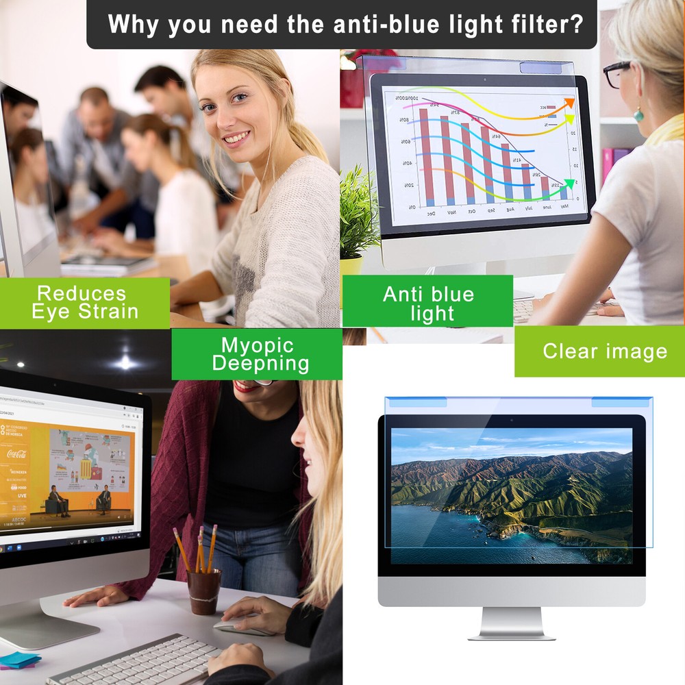 Anti Blue Light Screen Protector Hanging Panel Cover Guard Shield For iMac 27"