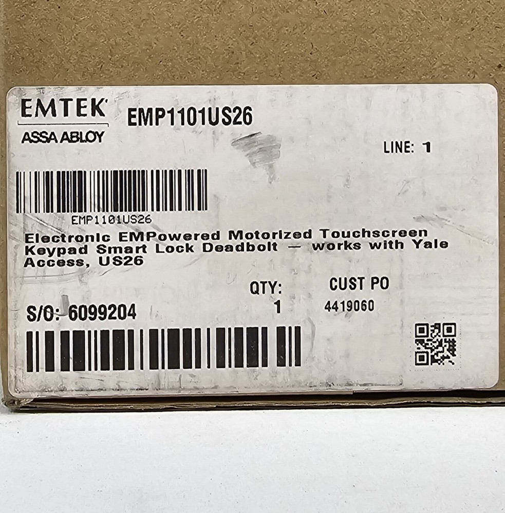 Emtek Smart Touchscreen Deadbolt Connected By August EMP1101-US26, Chrome