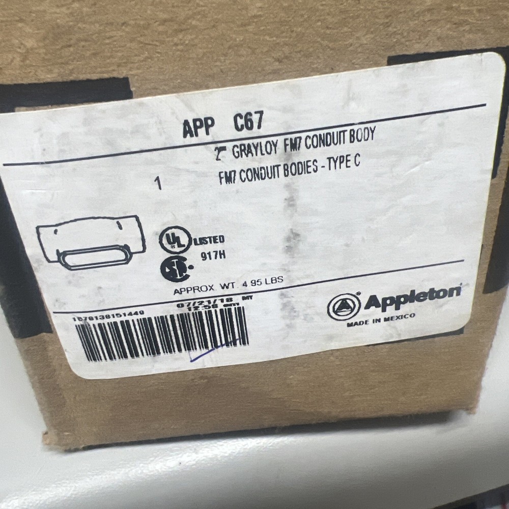 APPLETON APP C67 2" GRAYLOY FM7 CONDUIT BODY TYPE C