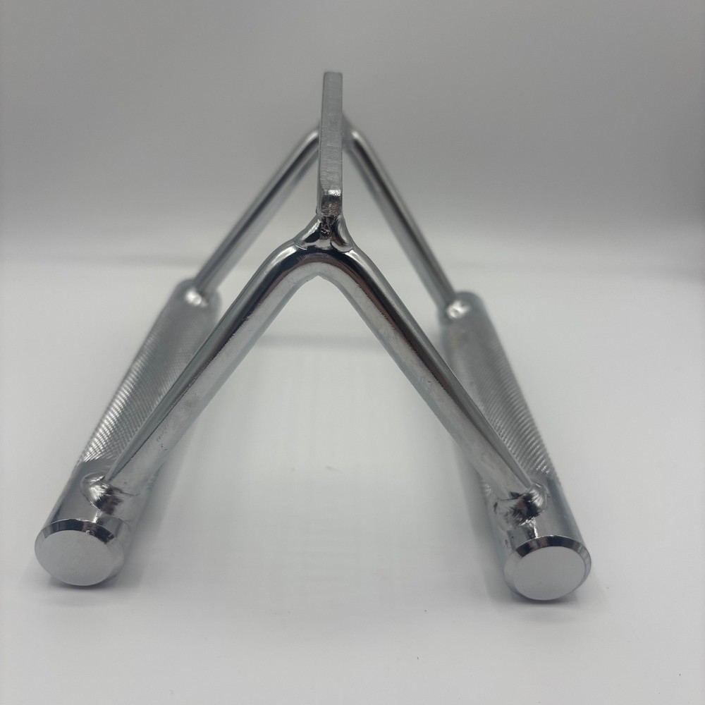 Seated Row Double-D Grip Cable Attachment Knurled Chrome