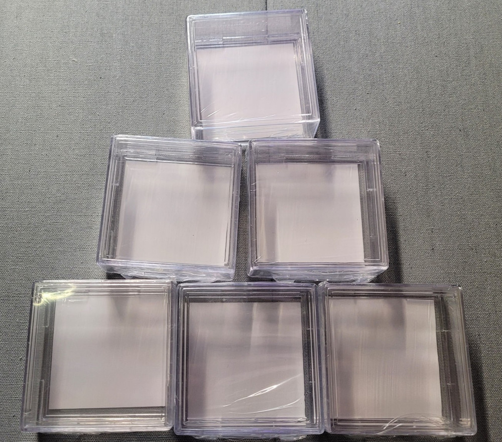BCW Square Hockey Puck Holder Cube Stackable For Regulation Pucks - 6 Pack