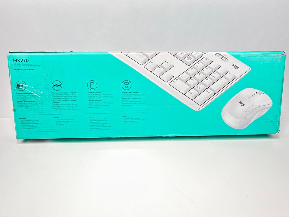 Logitech MK270 Wireless Keyboard and Mouse Combo for Windows,- White