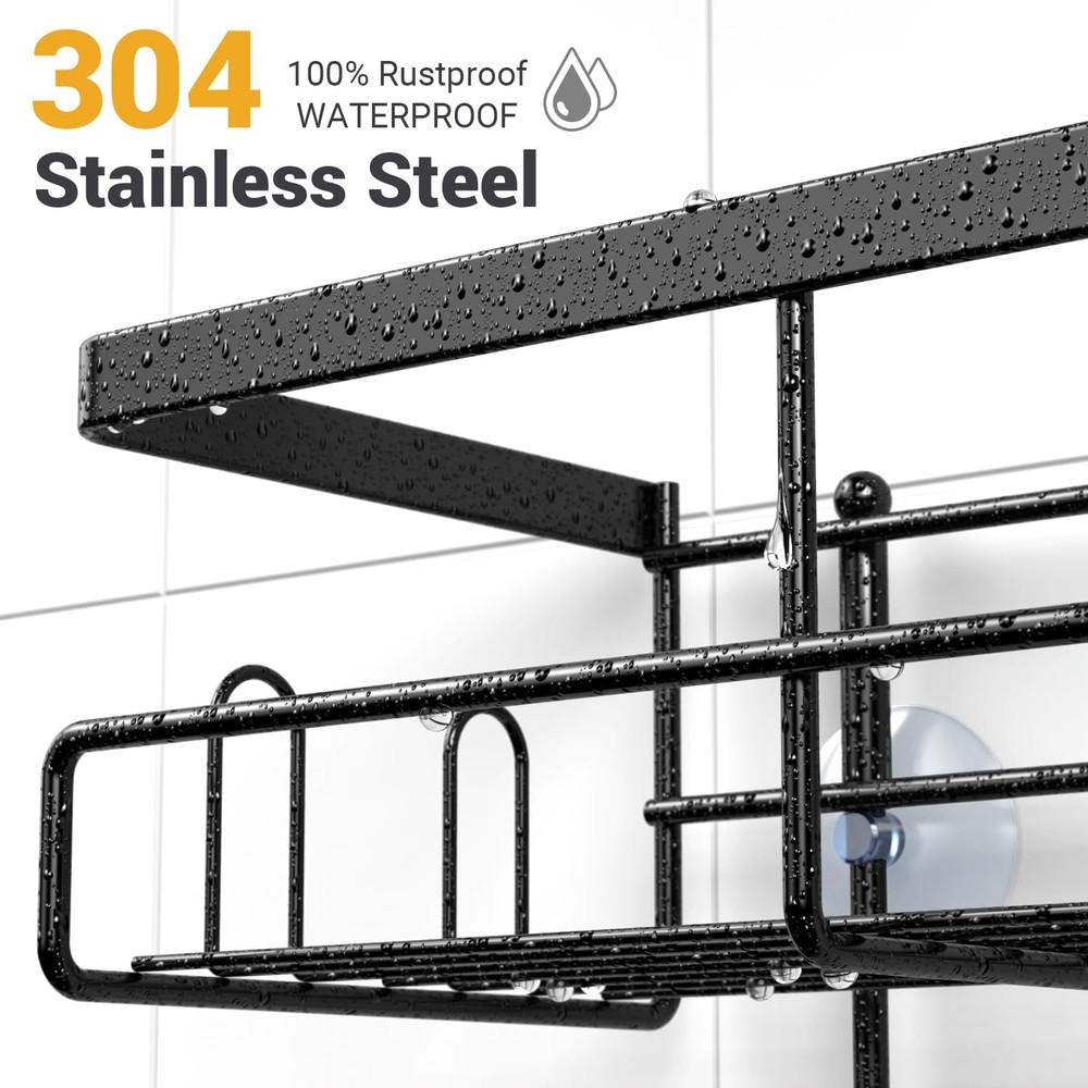 Shower Caddy Hanging Bathroom Organizer Rustproof Shelf for Inside Shower No...